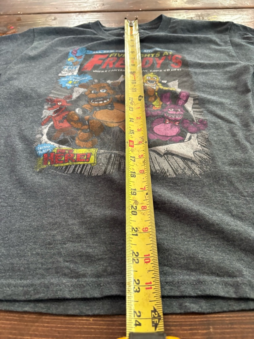 **FIVE NIGHTS AT FREDDY’S** Kids Graphic Tee - Charcoal VINTAGE MEDIUM M - Picture 7 of 10